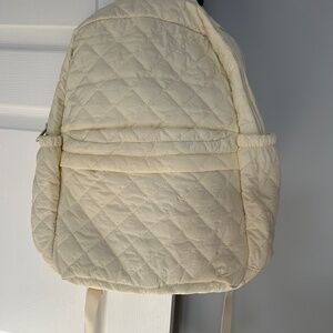 ELA x Jillian Harris Cream Quilted Backpack